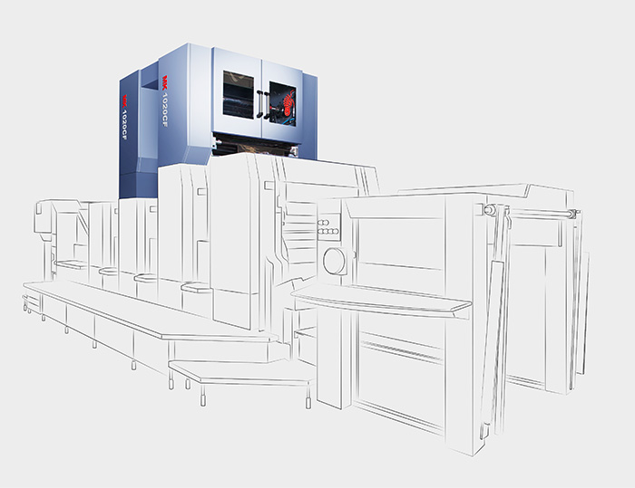 MK 1020CF 冷烫单元
技术描述：冷烫印技术
在胶印机上加装冷烫单元，完成先烫后印或先印后烫，摆杆跳步能有效节约电化铝。